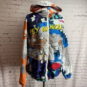 Members only X Nickelodeon size medium hey Arnold windbreaker REPAIRED